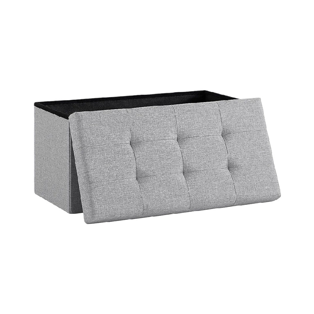 Coffre de rangement pliable en tissu, Gris